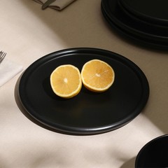 Stone Lain Eden 4-Piece Salad Plate Set Stoneware Black