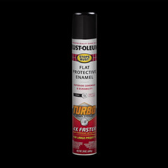 (2 Pack) Rust-Oleum Stops Rust Turbo Spray Paint, Flat Black, 24 oz, Fast Cover
