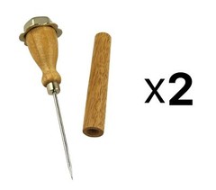 Norpro 7 ¼ in. Stainless Steel Ice Pick with Wood Handle and Sheath (2-Pack)