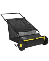 GARVEE Push Lawn Sweeper 26 in Leaf & Grass Collector 7 cu.ft Hopper Bag Durable