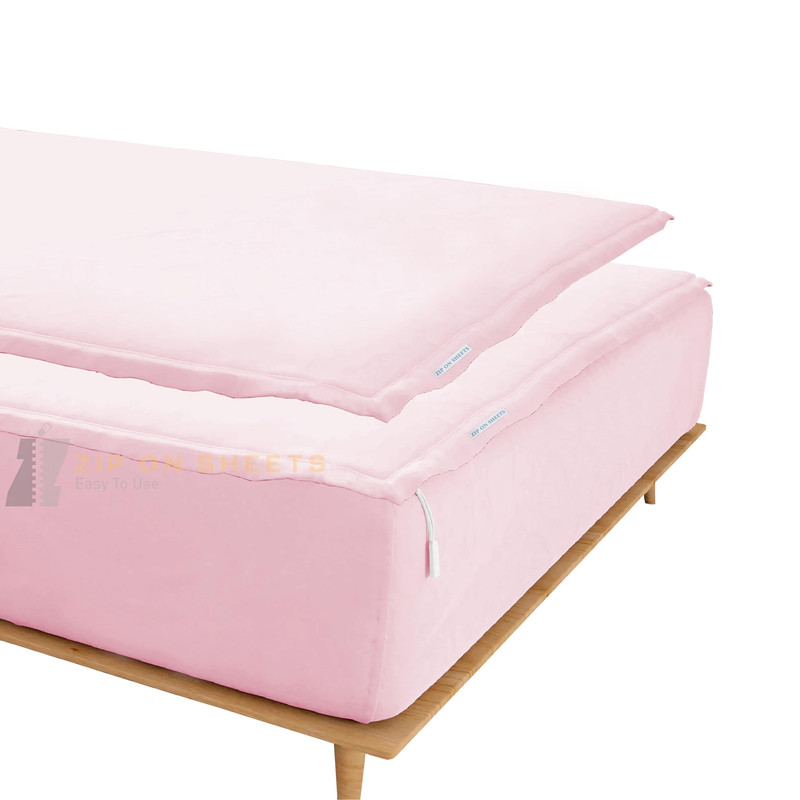 Cotton Zip On Sheets Twin Xl Size Zipper Fitted Sheets – Includes 2 Zip-On