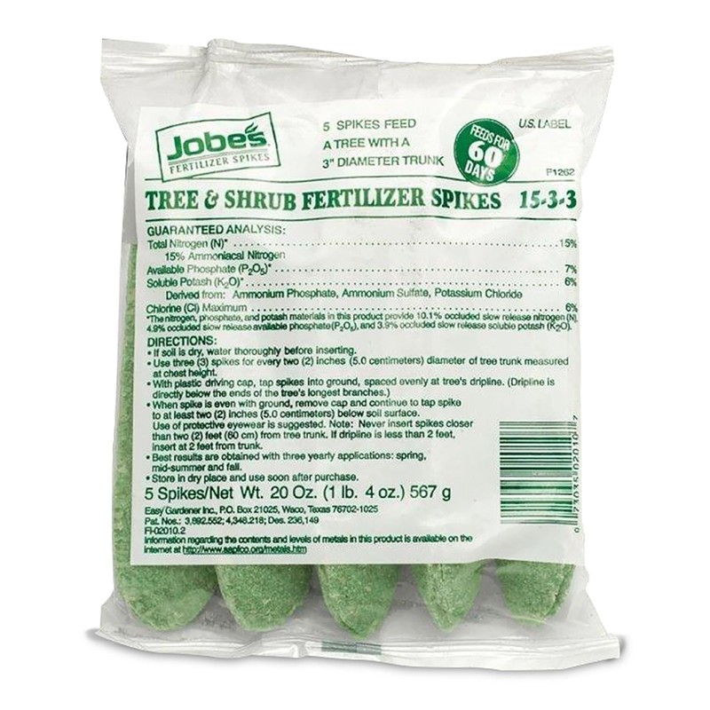 Jobe’s Slow Release Tree and Shrub Fertilizer Spikes, Easy 5 Green