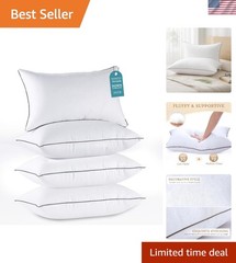 Down Alternative Standard Size Pillows, Set of 4 – Comfort and Support Redefined