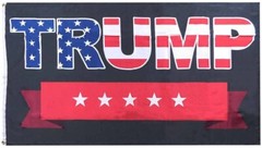 3×5 Trump 2024 5 Stars Patriotic Black 3’x5′ 100D Woven Poly Nylon Flag Banner