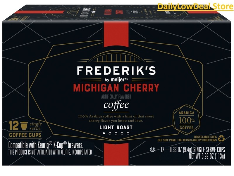 Frederik’s By Meijer Michigan Cherry Light Roast Coffee K Cups 12 ct