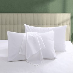 100% Egyptian Cotton Bed Pillow Protectors Set of 4, 600 Thread Count Queen S…
