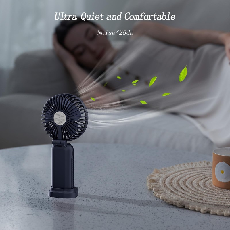 Portable Fan, 4200mAh Battery Operated Fan, 5 Speeds&Digital Display, Makeup ... gallery