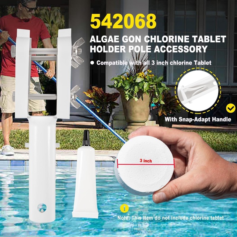 542068 Tablet Holder w/ Snap-Adapt Handle for Most Standard Telescopic Pool Pole gallery
