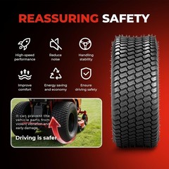 20×8.00-8 Lawn Mower Turf Tires (Set of 2), 4 Ply Turf S Pattern 20x8x8 Tubeless