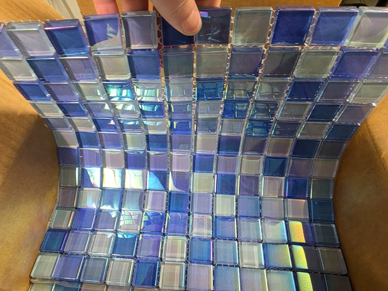 Classic Pool Tile CT GL-627E 1"x1" blue blend 6 sheets/6sqft gallery
