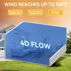 12000 BTU Mini Split Air Conditioner Heat Pump System Wifi Enabled 20 SEER2 115V
