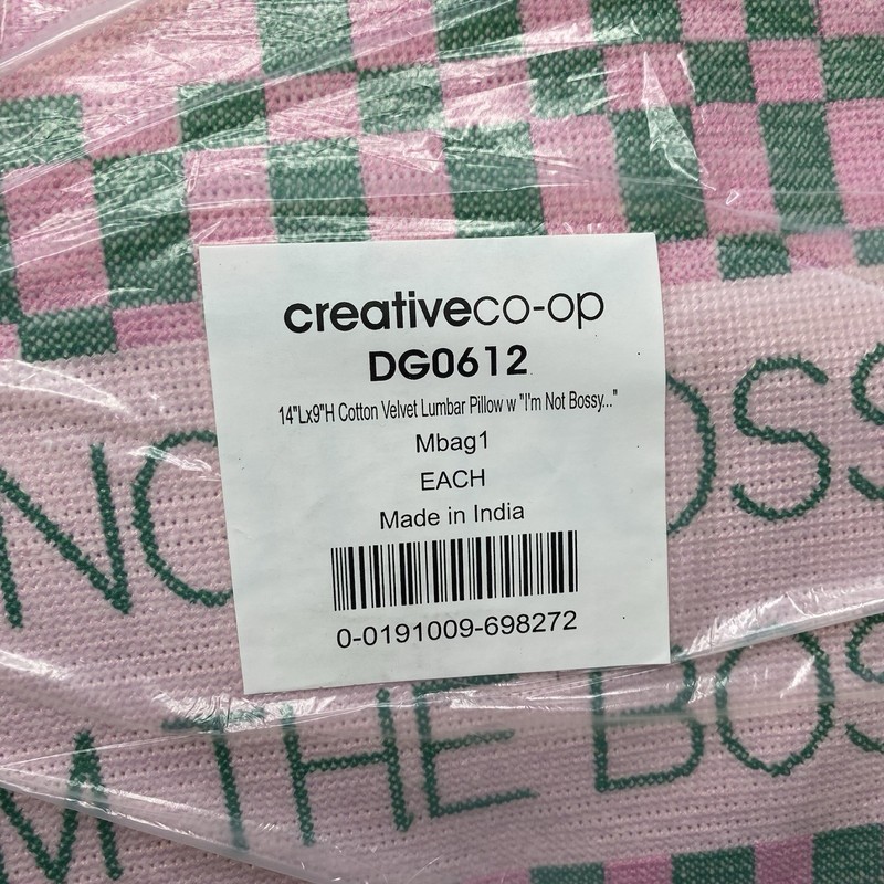 Creative Co-Op Cotton Velvet Lumbar Pillow Womens I'm Not Bossy I am The Boss gallery