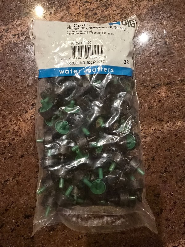 DIG B222-100PC Pressure Compensating Dripper Green 2 GPH 100 Pack