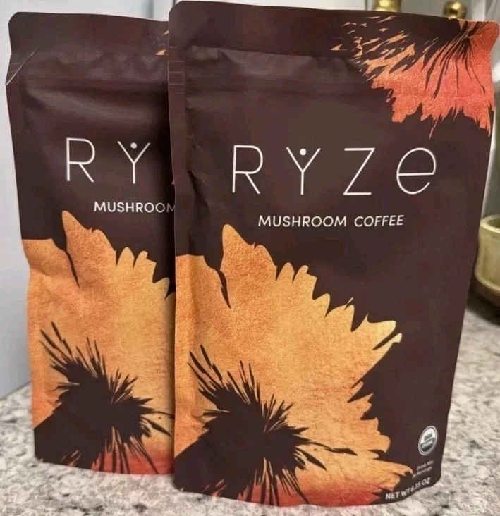 2-Packs RYZE MUSHROOM Coffee Bright & Smooth Gut Health Supplement 30 Servings