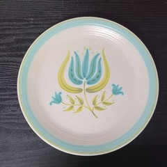 Franciscan Blue Tulip Dinnerware Set 6 Piece Plates Cup White Blue Green