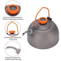 0.8L Camping with Thermometer, Lightweight Teapot Outdoor Camping Coffee Pot …