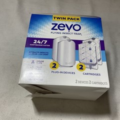 Zevo Plug-In Fly Trap 2 Plug-in Bases + 2 Cartridges UV Light (Dented Boxes) G19