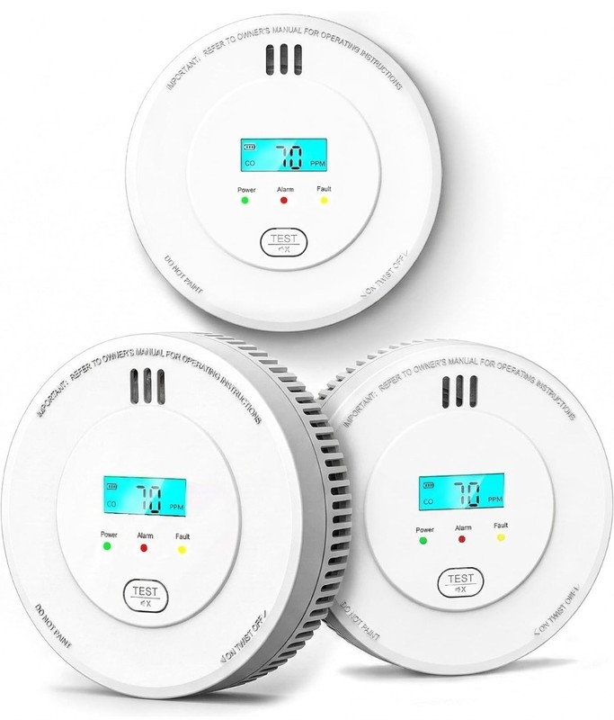 Interconnected Smoke and Carbon Monoxide Detectors 3 Pack Wireless Interlinked