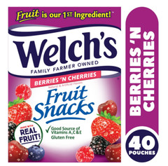 Welch’s Fruit Snacks, Berries N Cherries, 0.8 oz, 40 Count