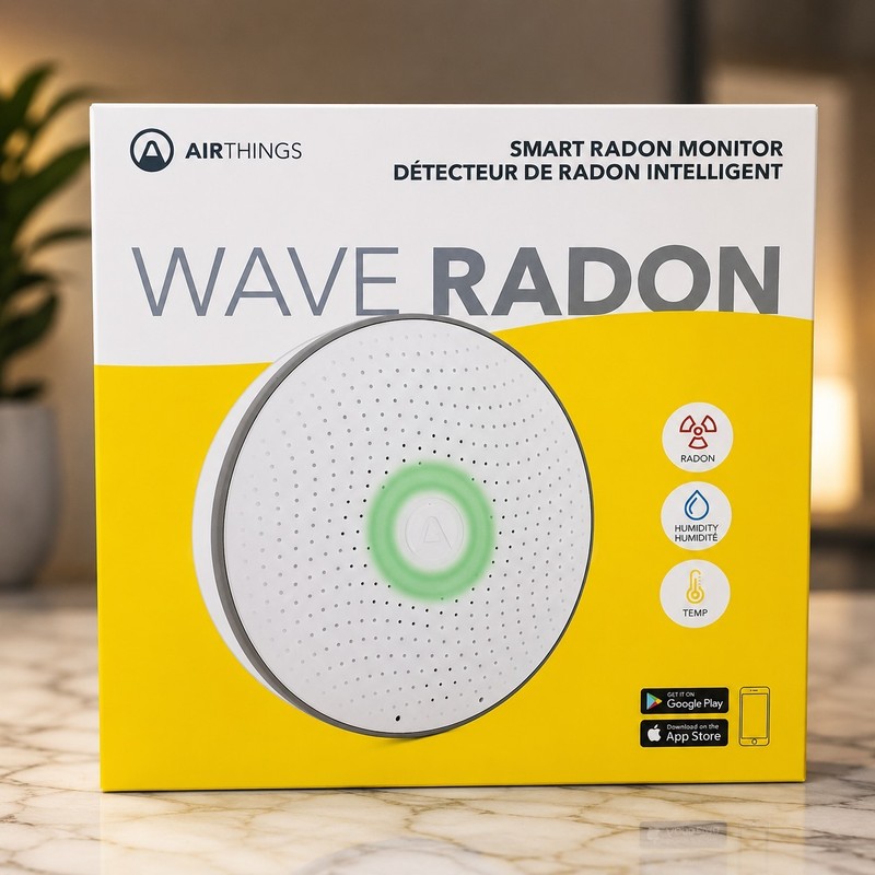 Airthings Wave Radon Smart Radon Detector 2nd Gen (2950) Rad/Hum/Temp