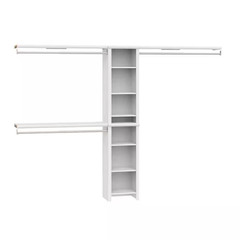 Impressions 48.97-112.97 In. W White Adjustable 8-Shelf Wood Closet System