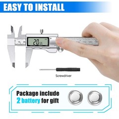 Digital Caliper Measuring Tool, Stainless Steel Vernier Caliper Digital Micro…