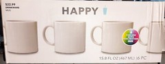 15.8oz White Ceramic Sublimation Mugs 6pk by Happy