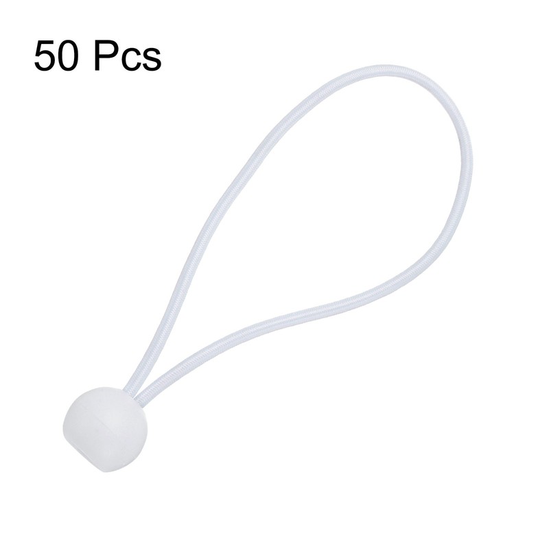 50Pcs Ball Bungee Cords 6" Heavy Duty Bungee Cord Balls for Tent Holding White gallery