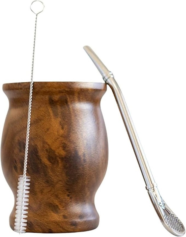 Yerba Mate Gourd Set (Original Natural Handmade Yerba Mate Cup Argentina) – Incl