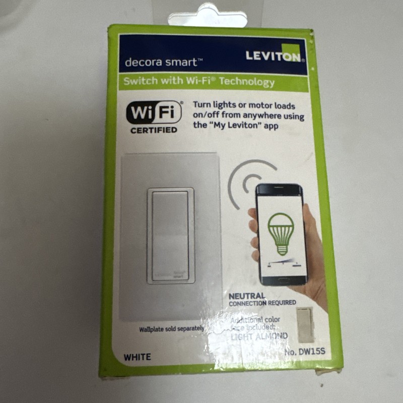 Leviton Decora SMART SWITCH with Wi-Fi Technology No. DW15S New in Box