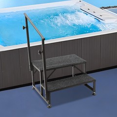2-Step Ladder with Handrails for Pool and Home Use, Durable & Stable