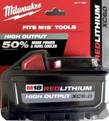 (1) NEW IN PACK Milwaukee M18 48-11-1865 6.0 AH Battery 18V XC High Output 18V