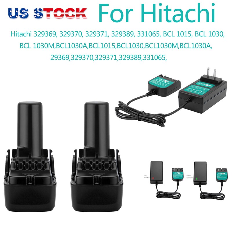 10.8V/12V Li-ion Battery/Charger for Hitachi BCL1015 BCL1015S 331065 329370