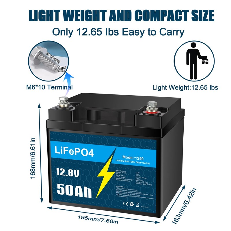 2 Pack KUNLUN Lithium Battery Lifepo4 12V 50Ah Solar Batteries for Deep Cycle RV gallery