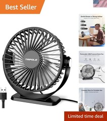 Whisper-Quiet Mini Fan – 5.1 Inch USB Desk Fan with Strong Airflow for Any Room