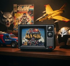 M.A.S.K. Retro TV Display Mobile Armored Strike Kommand 80s Cartoon