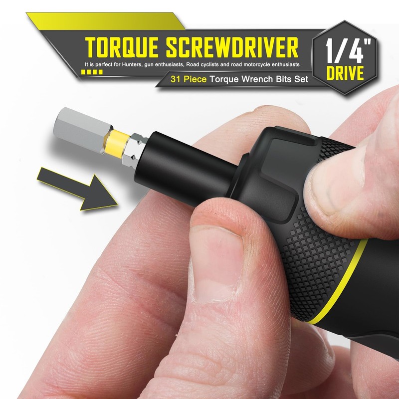 Torque Screwdriver Set, 10-80 Inch Pounds lbs, 31 Piece 1/4" Drive Torque Scr gallery