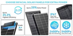 200W 400W 600W 1000Watt Solar Panel Bifacial 12V Mono Battery Home PV Power Boat