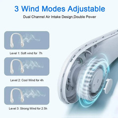 Portable Neck Fan Cooling Rechargeable Bladeless Fan Hands-Free USB Air Cooling