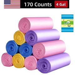 170pcs Small Trash Bags Trash Can Liners Disposable Plastic Garbage Bag Colorful