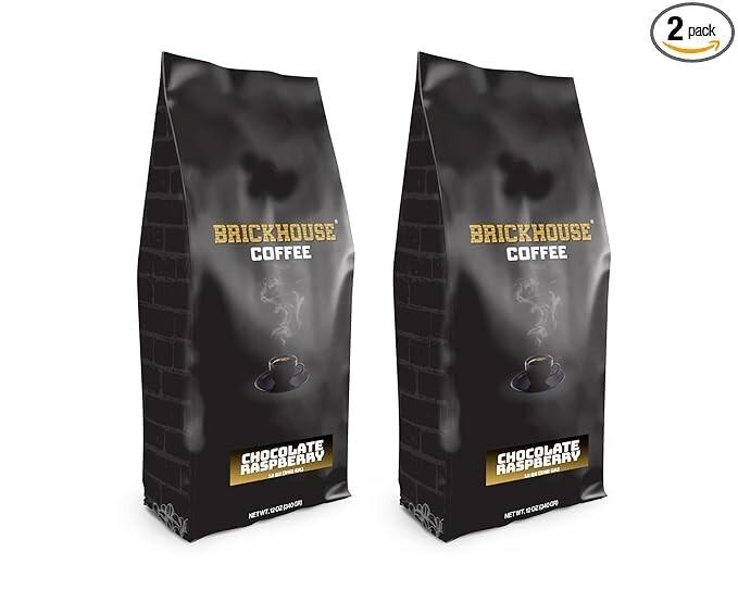Brickhouse Ground Coffee, Medium Roast, 2 bags, 12 oz each (Chocolate Raspberry)
