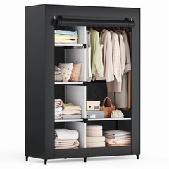 64″ Portable Rack&Shelf Closet Wardrobe Freestanding Storage Organizer Clothes