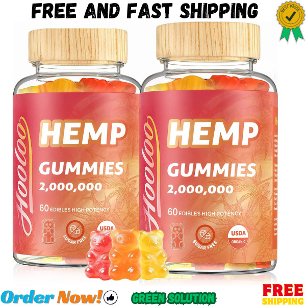 Hemp Gummies for Adult – High Potency 2,000,000, 100% Natural Pure Organic Sugar