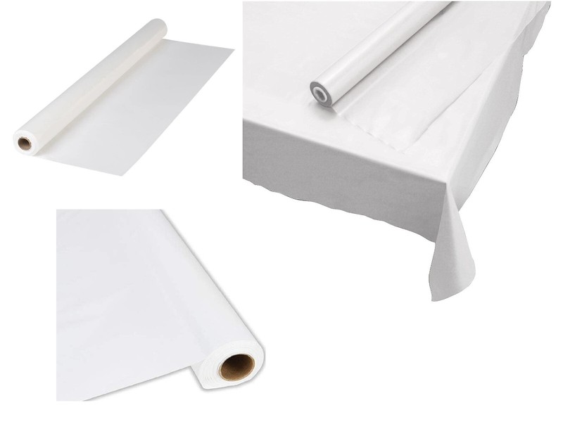 Disposable Tablecloth Party Banquet Table Cover Roll – 300 ft. x 40 in. (White)