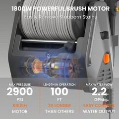 Giraffe Tools 2.2 GPM Electric Pressure Washer Power Washer 100FT Max 2900 PSI