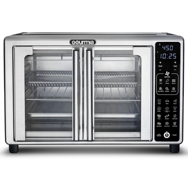 Gourmia French Door 6-Slice Digital Toaster Oven Air Fryer 19 One-Touch Presets