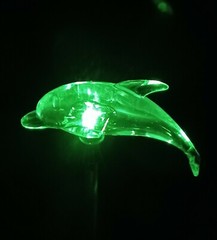 2 Set Dolphin Clear Acrylic Solar Garden Yard Patio Stick Stake Light