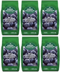 Green Mountain Wild Mountain Blueberry, Ground Coffee, Flavored 6 Bags (12oz)