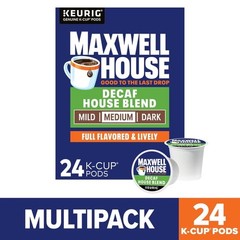 Maxwell House House Blend Decaf Coffee K-Cup Pods, Decaffeinated, 24 ct Box