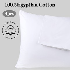100% Egyptian Cotton Pillow Protectors Set of 4 King Size